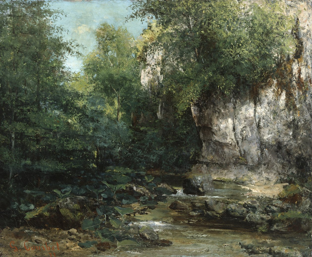 Os bancos de um córrego, 1873 de Gustave Courbet