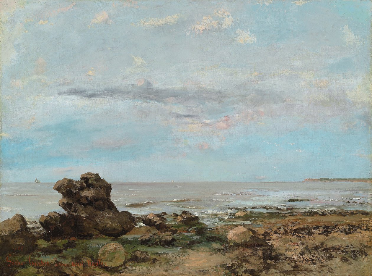 A praia em Trouville, 1865 de Gustave Courbet