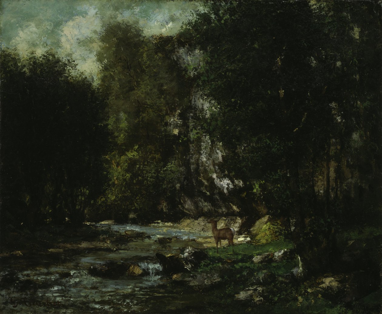 O riacho de Les Puits-Noir, c. 1855. de Gustave Courbet