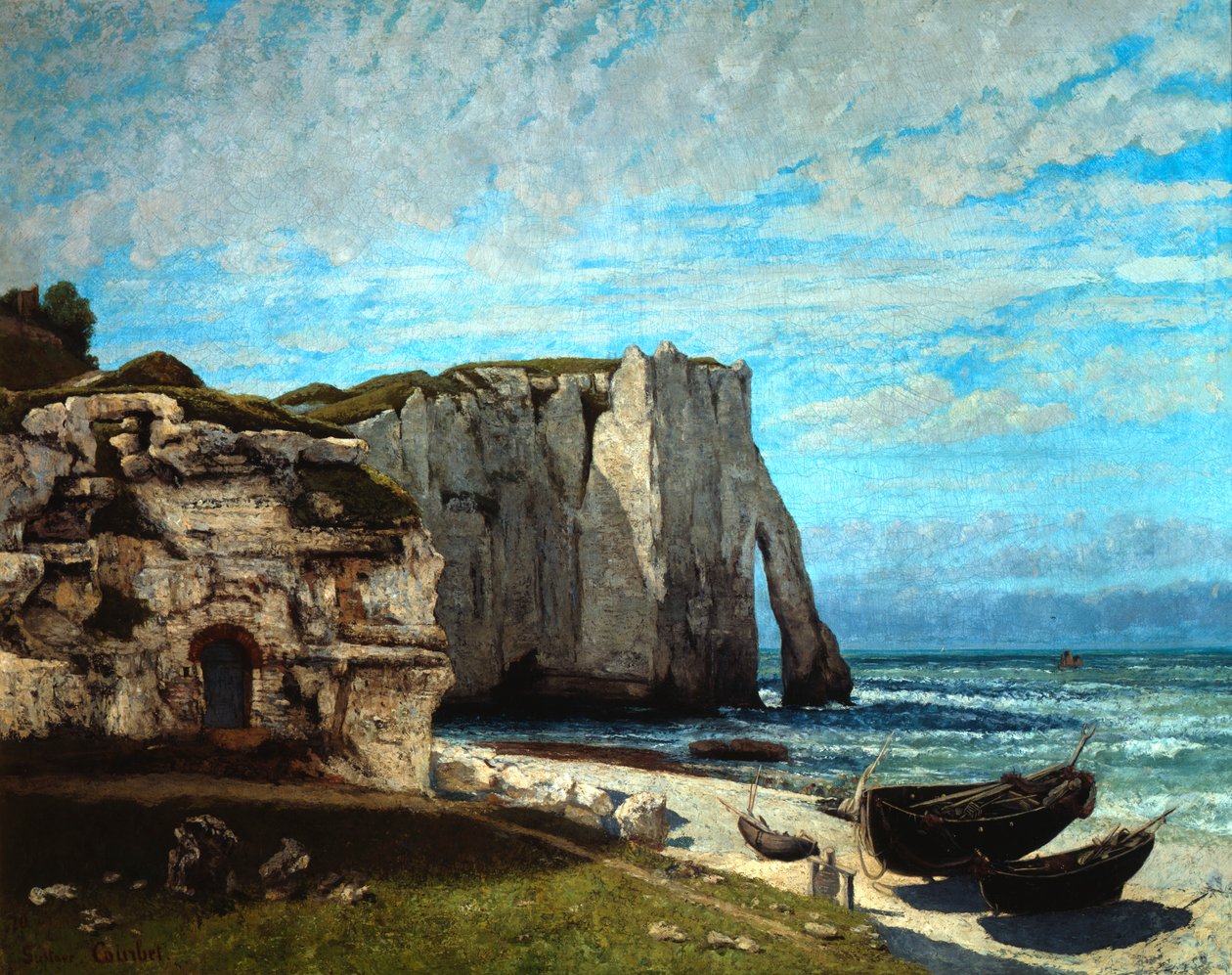 Os penhascos de Etretat após uma tempestade, 1870. de Gustave Courbet
