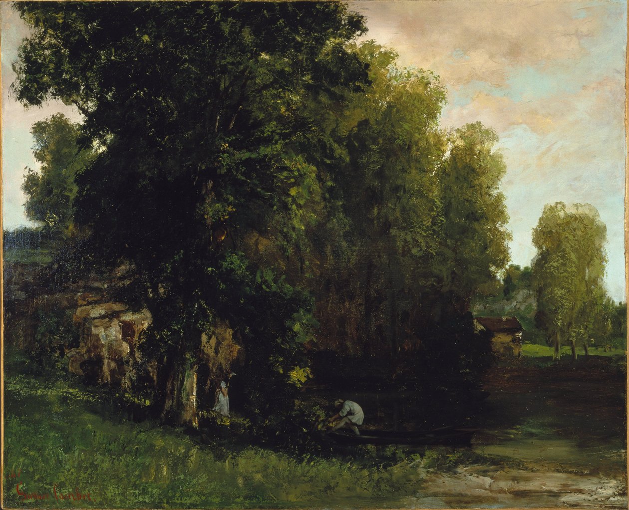 A beira da piscina (Au Bord de lEtang) de Gustave Courbet