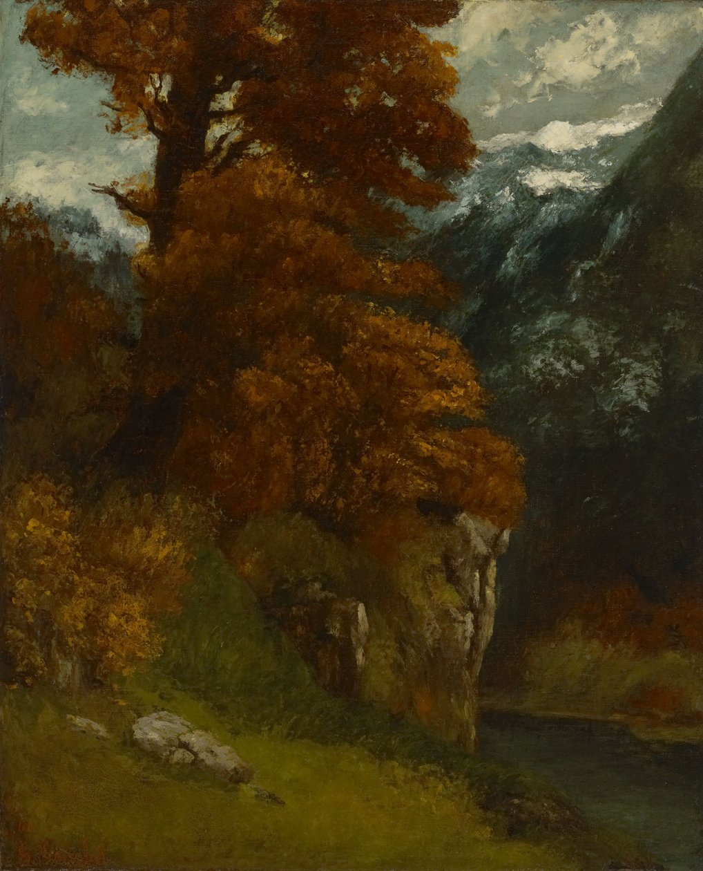 The Glen em Ornans (Às margens do Doubs; Efeito de outono) de Gustave Courbet