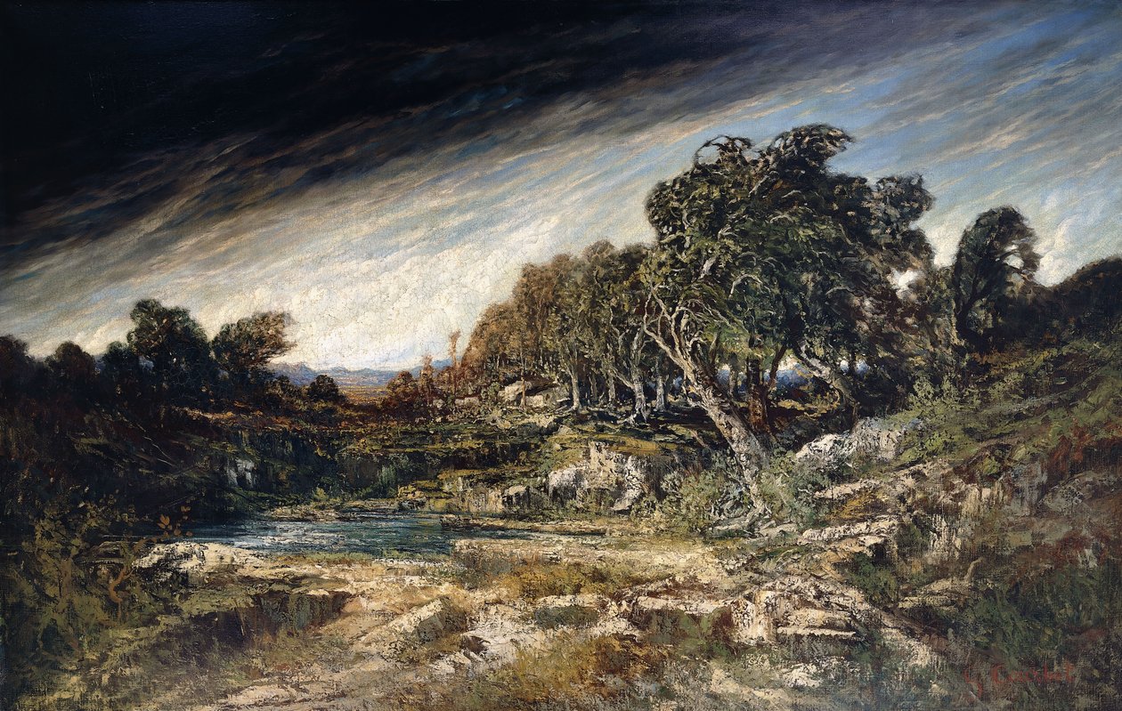 A Rajada de Vento, c.1855 de Gustave Courbet