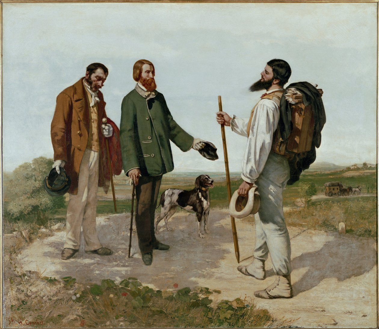 O Encontro ou Bom dia monsieur Courbet (óleo sobre tela de Gustave Courbet