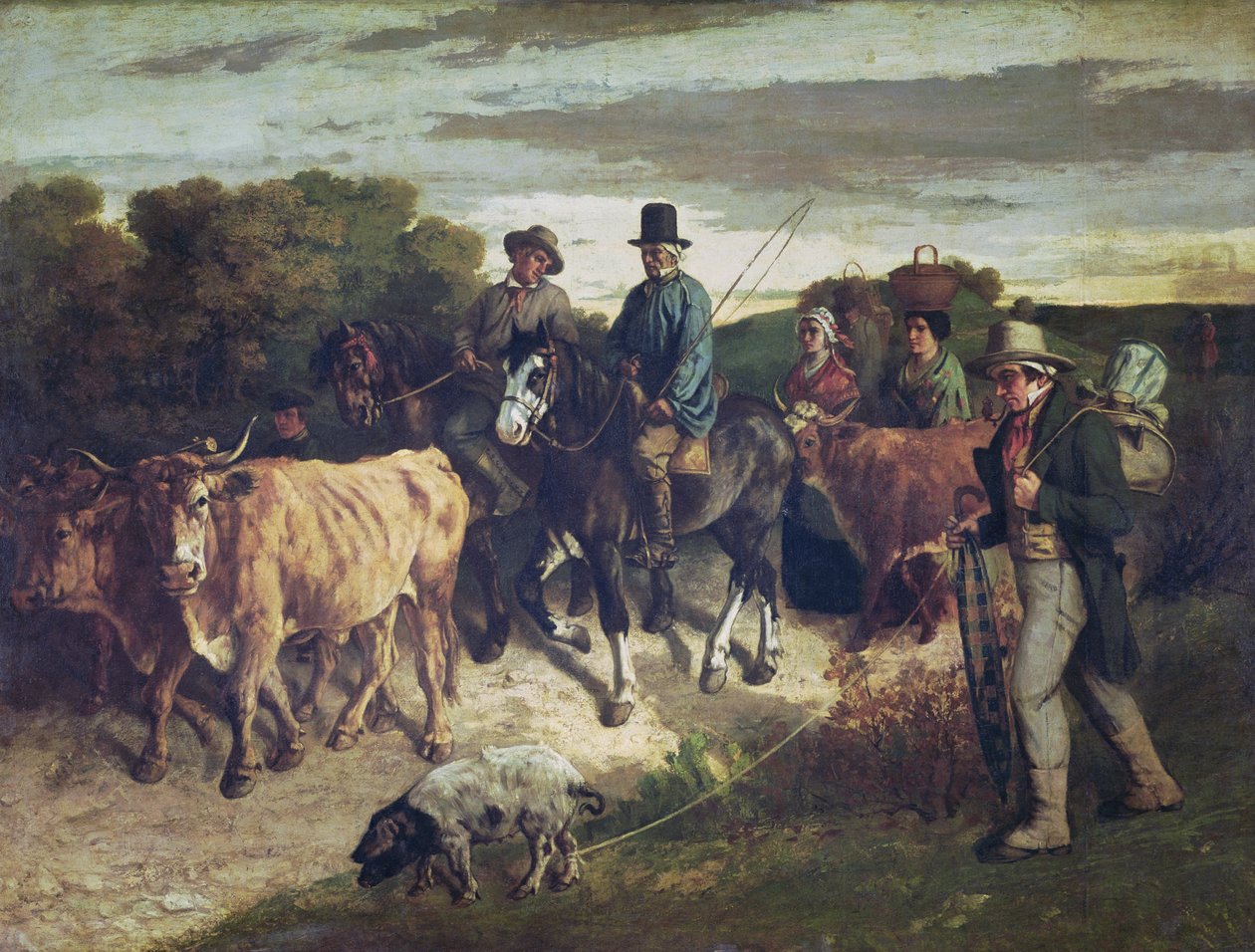 Os camponeses de Flagey retornando da feira de Gustave Courbet
