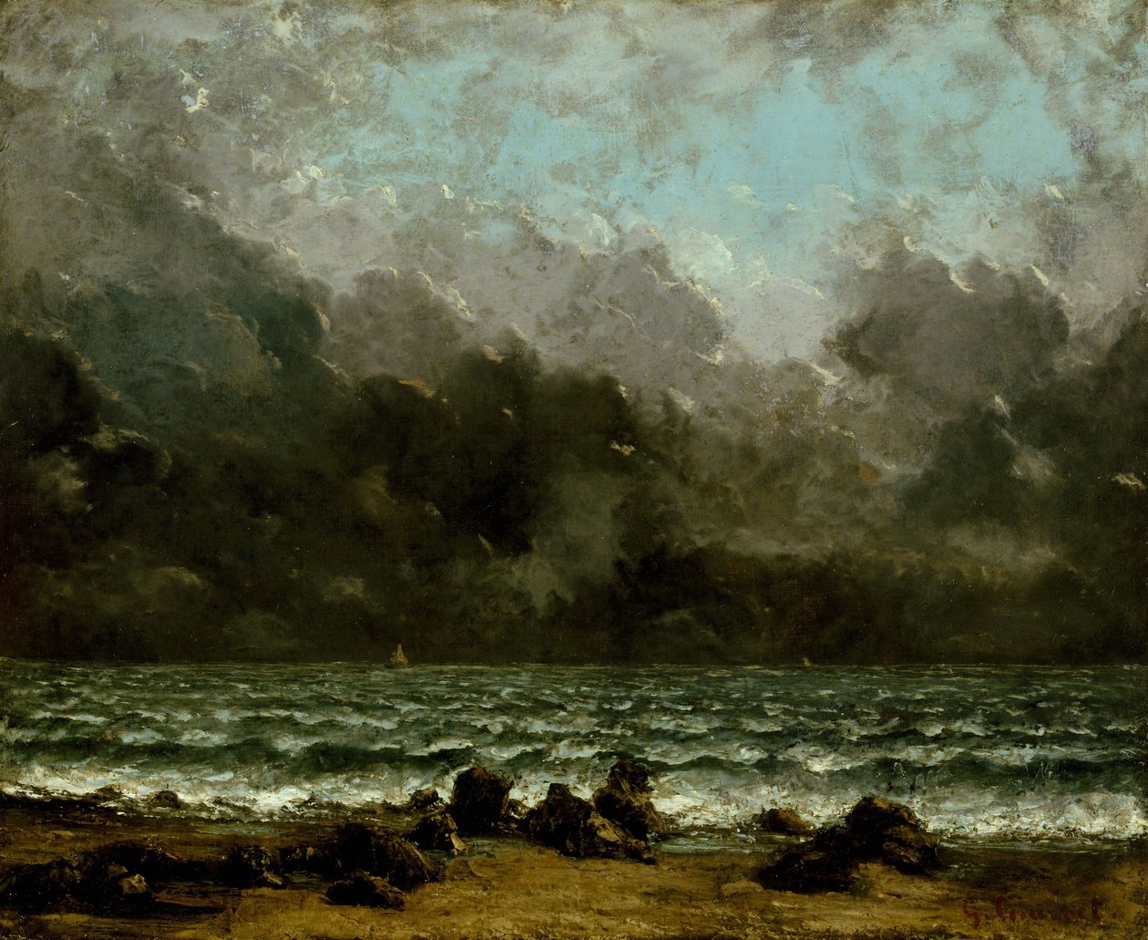 O Mar, c.1865 (óleo sobre tela) de Gustave Courbet