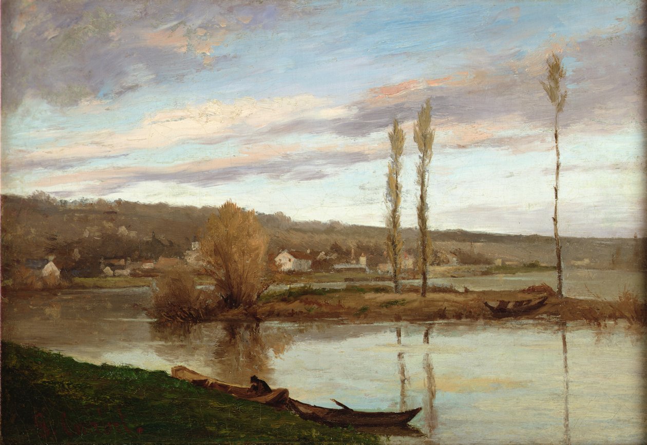 O Sena em Bougival, c.1851 (óleo sobre tela) de Gustave Courbet
