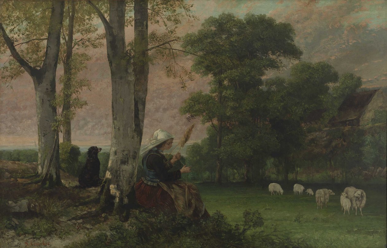 A Pastora (A fiandeira bretã) de Gustave Courbet