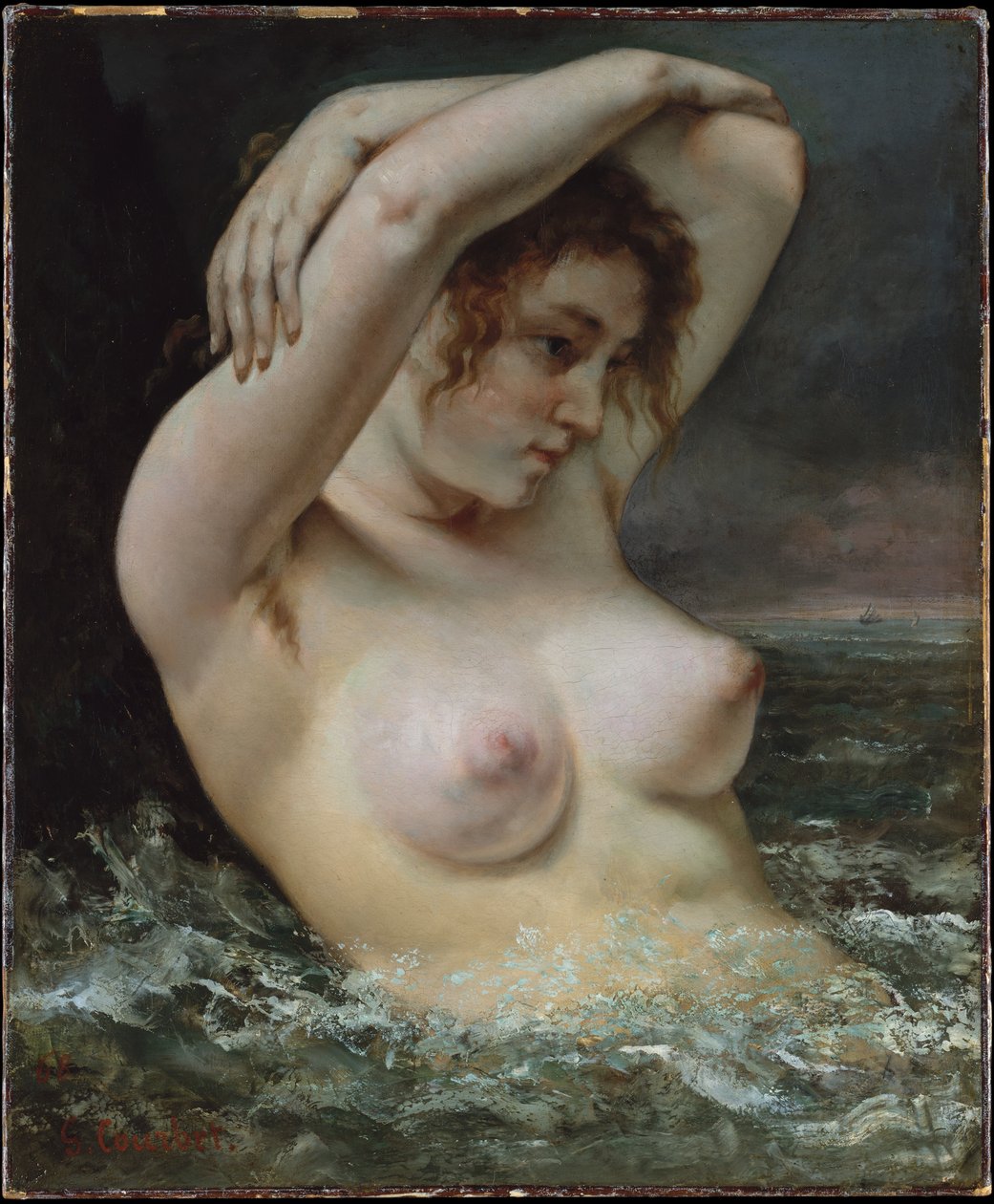 A mulher nas ondas de Gustave Courbet