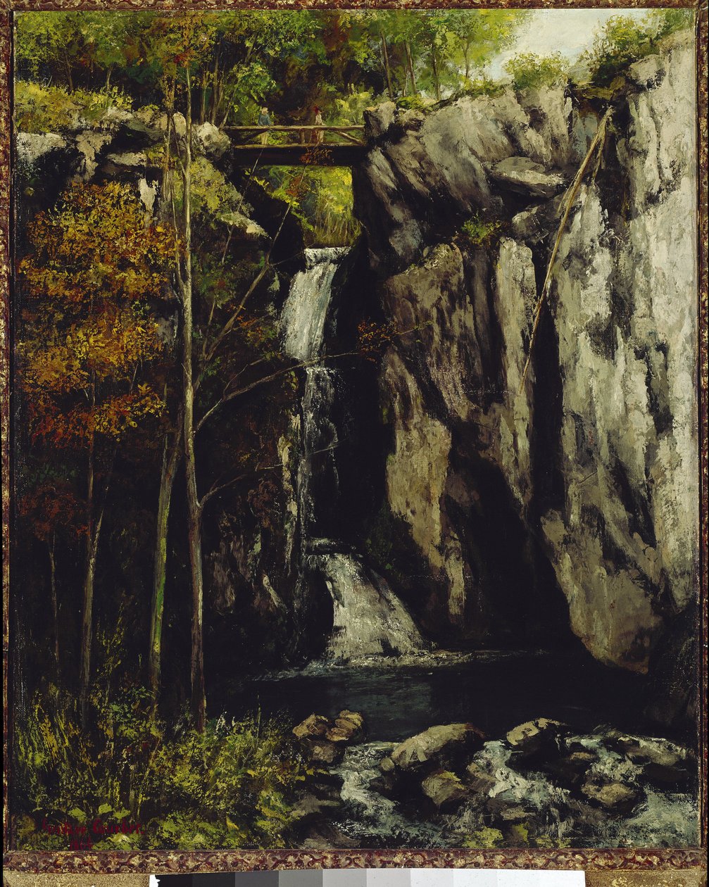 A queda de Gour de Conche, Myon (óleo sobre tela de Gustave Courbet
