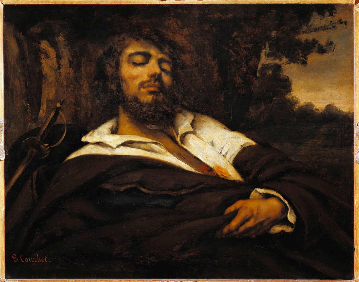 As feridas do auto-retrato do pintor. (óleo sobre tela de Gustave Courbet