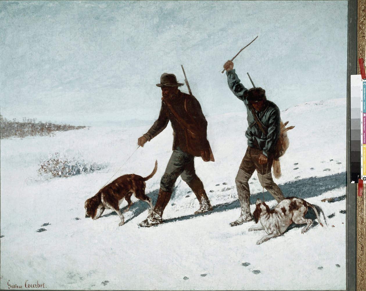 Os caçadores furtivos. Pintura de Gustave Courbet (1819-1877) de Gustave Courbet