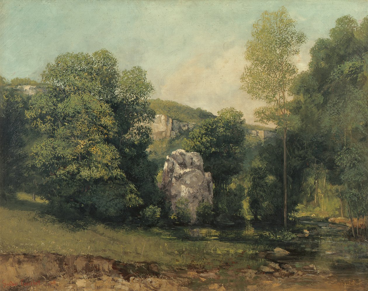 O fluxo do Breme emergindo do Puits Noir, 1865 de Gustave Courbet