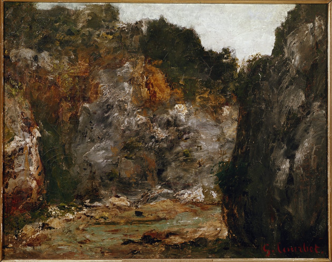 Vista de um desfiladeiro desfiladeiro de Gustave Courbet