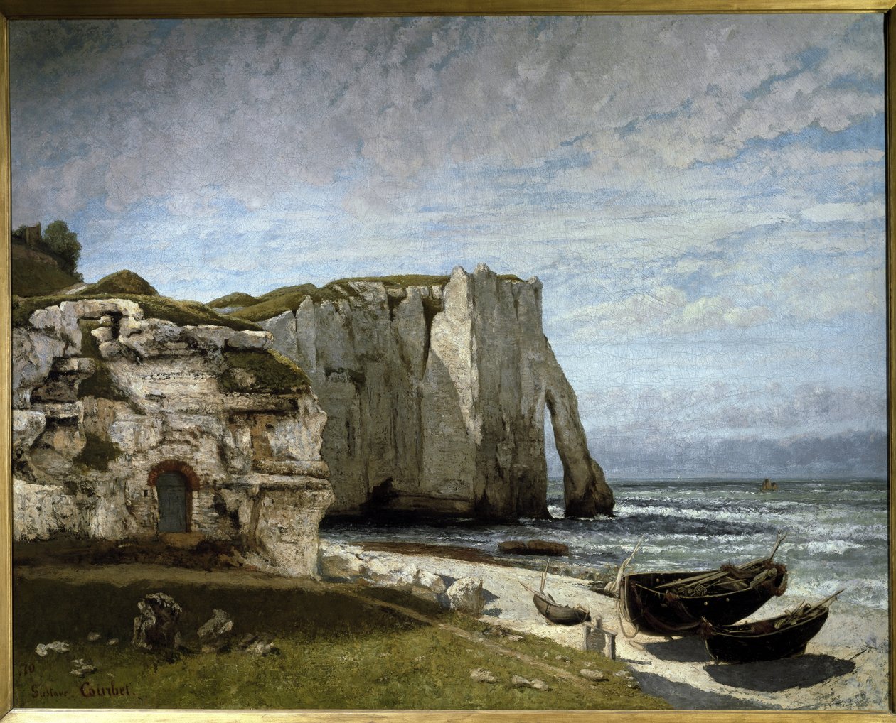 Vista das falésias de Etretat após a tempestade, Normandia de Gustave Courbet