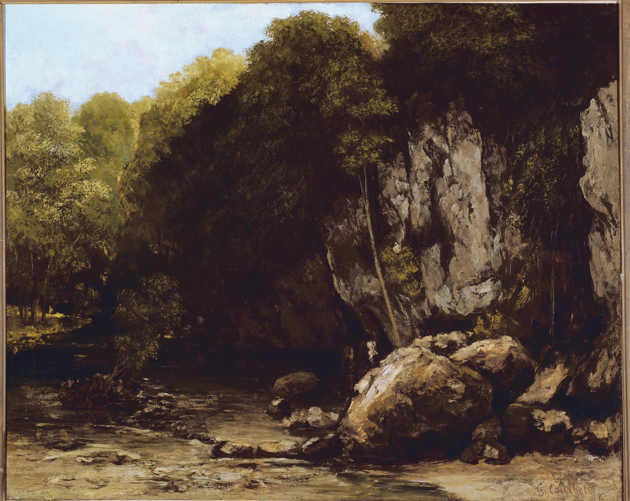 Vista do site de Le Puits-Noir perto de Ornans, em Doubs (óleo sobre tela de Gustave Courbet