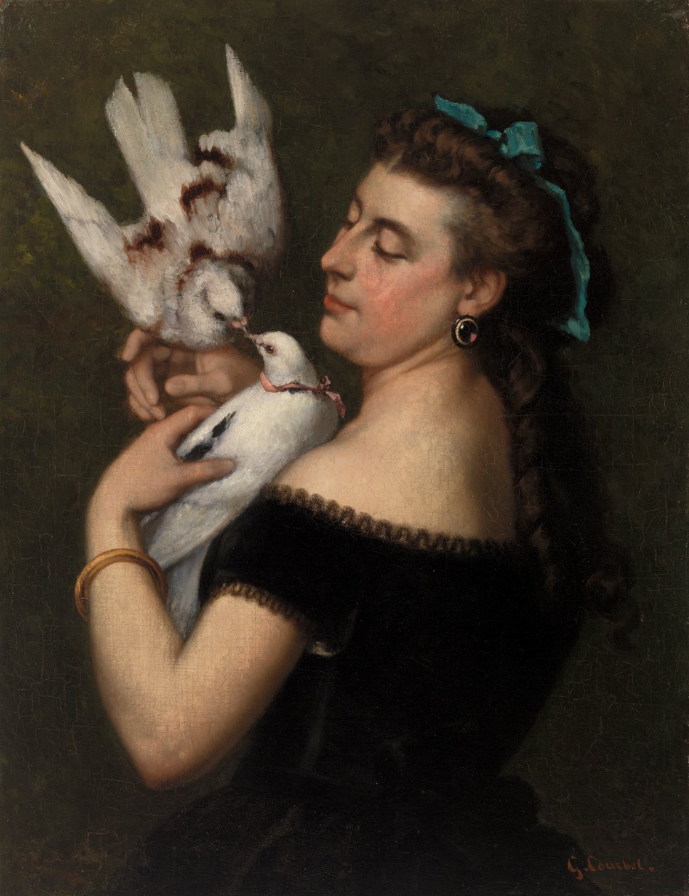 Mulher com Pombos de Gustave Courbet