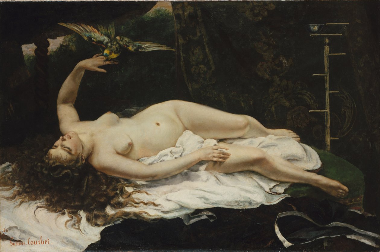Mulher com papagaio de Gustave Courbet