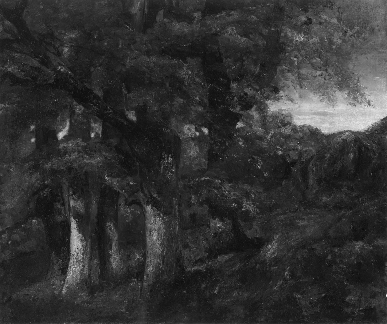 Paisagem arborizada de Gustave Courbet