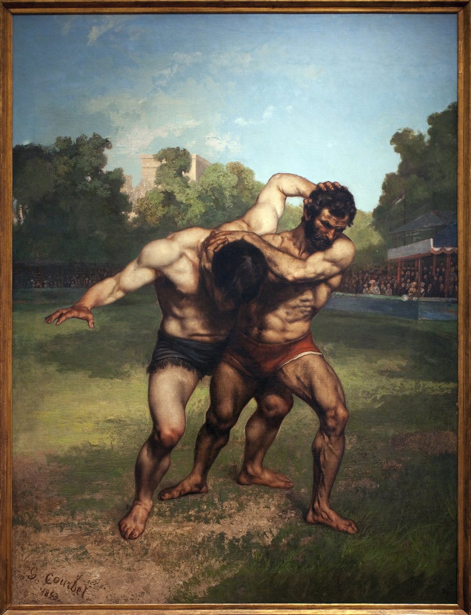 Wrestlers. Pintura de Gustave Courbet (1819-1877), Óleo Sobre Tela de Gustave Courbet