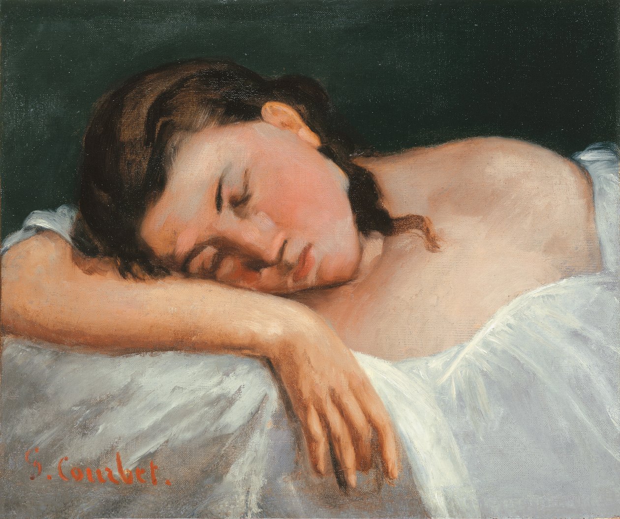 Moça adormecida, 1847 de Gustave Courbet