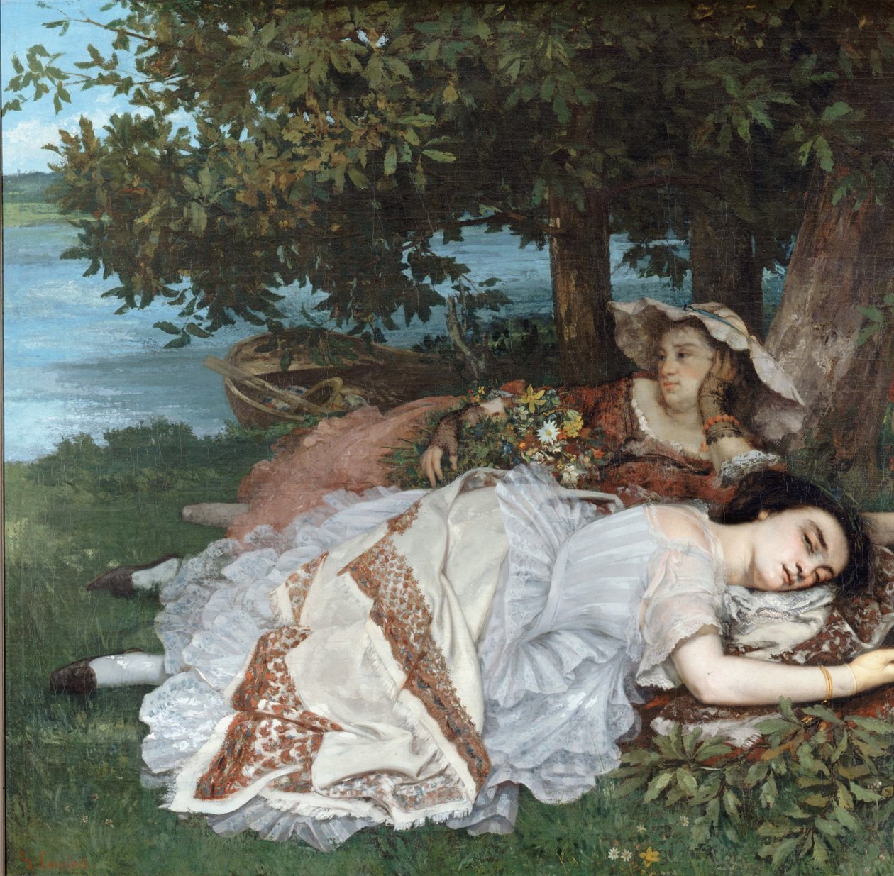 Moças na margem do Sena de Gustave Courbet