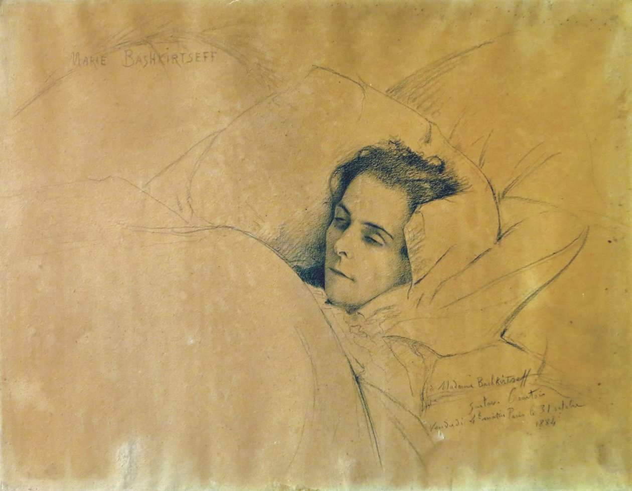 A morte de Maria Konstantinovna Bashkirtseva 1858-1884, 1884. de Gustave Courtois