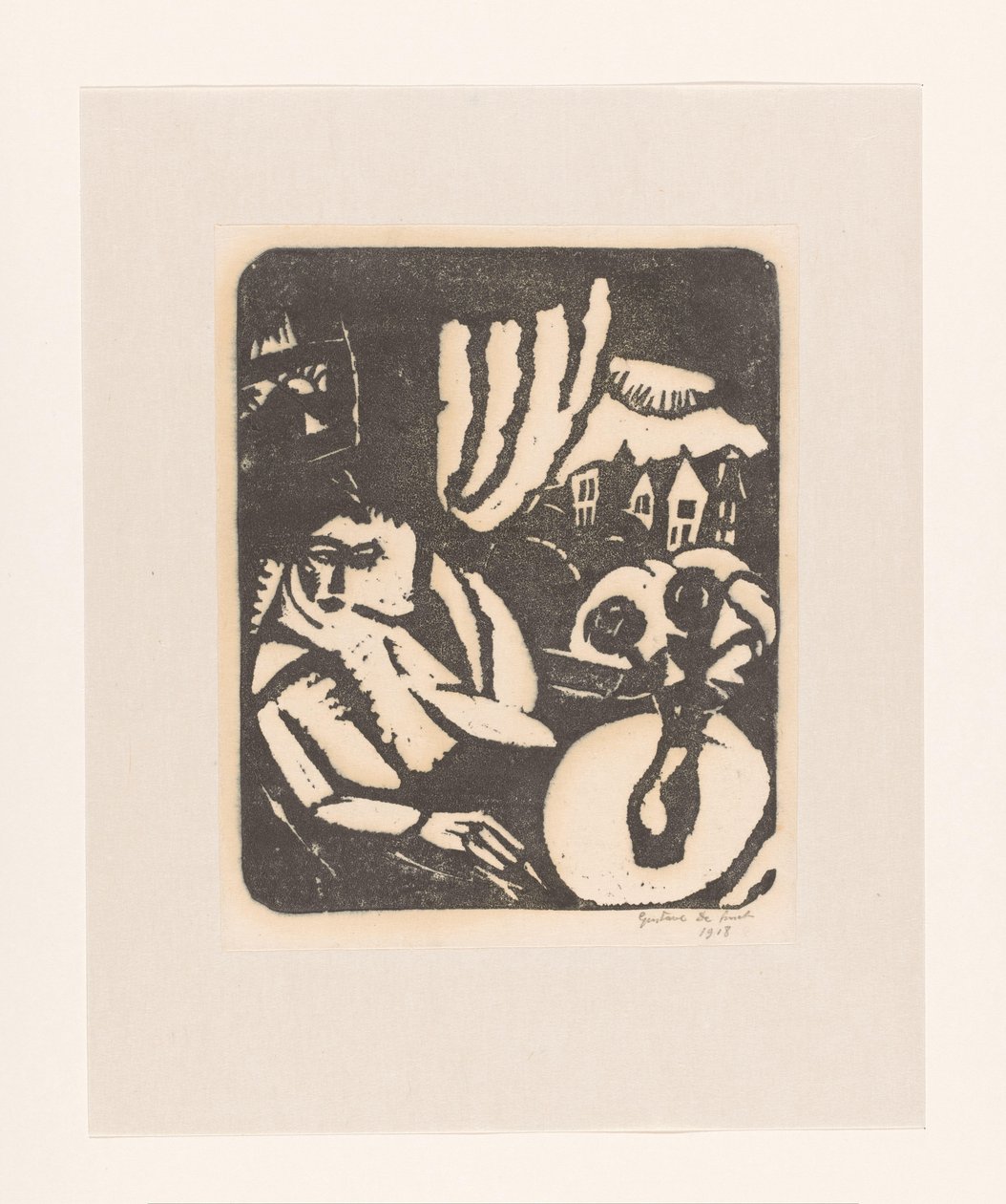 Mulher sentada perto de uma janela de Gustave De Smet (signed by artist)