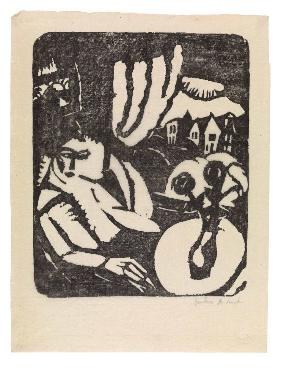 Holandês: Interieur ou mulher sentada à janela de Gustave de Smet