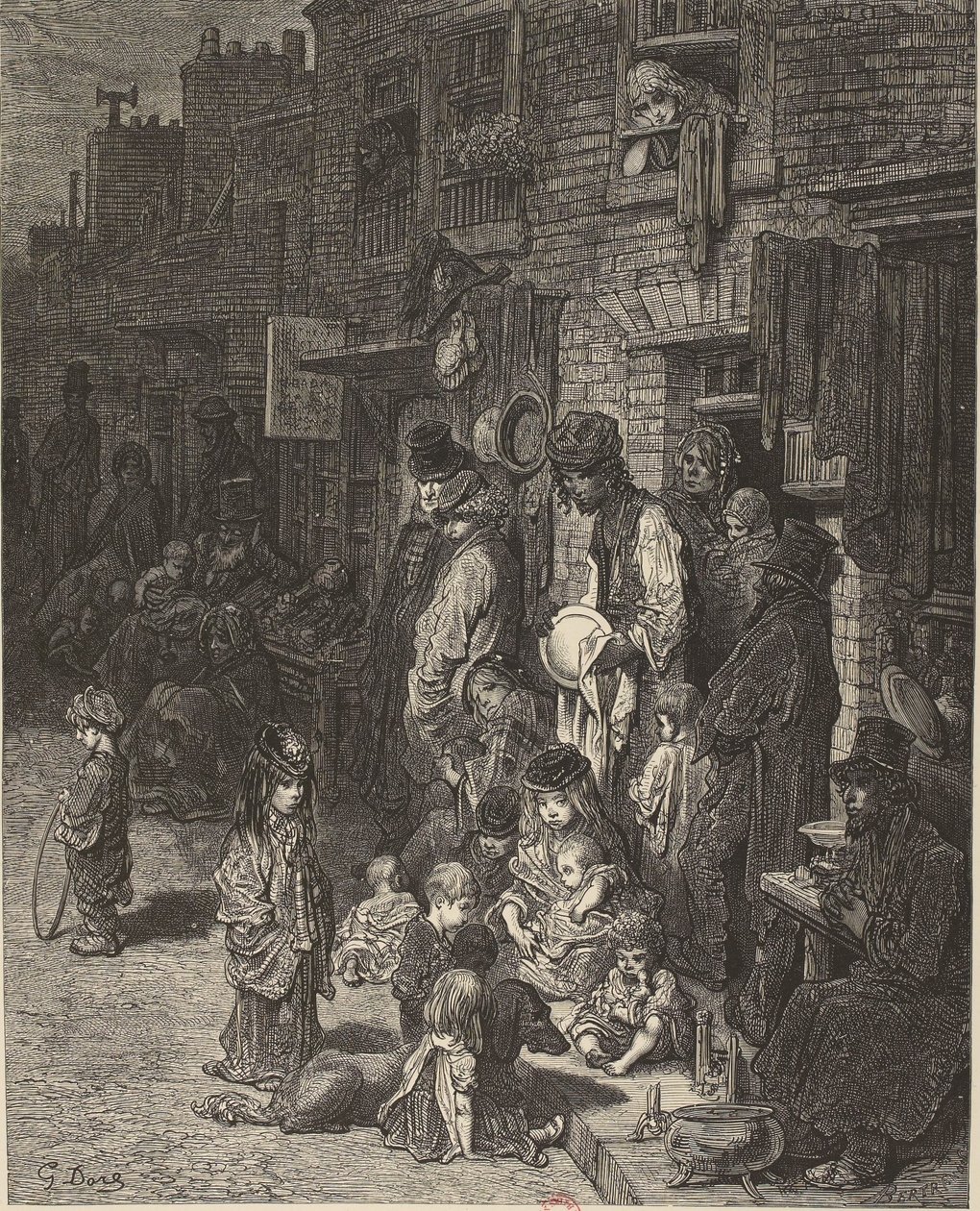 Gustave Doré - Wentworth Street Whitechapel - Londres, uma Peregrinação de Gustave Dore