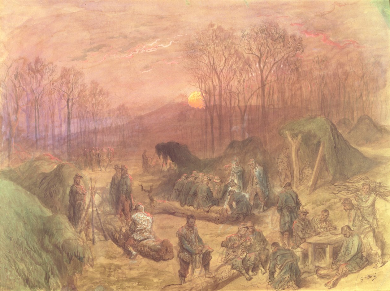 Um acampamento militar de Gustave Dore