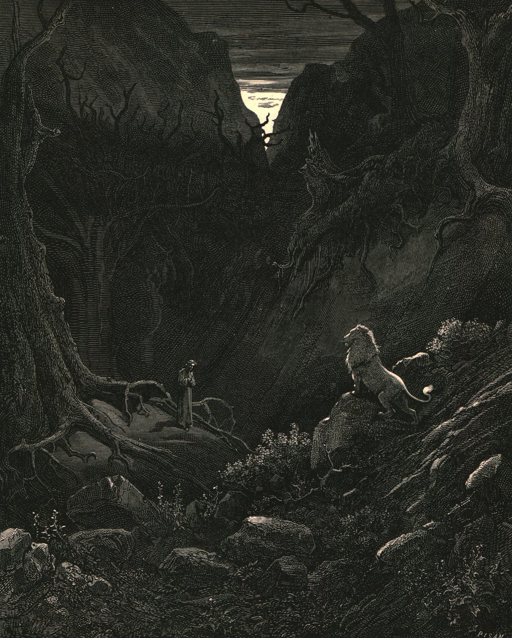 Um leão veio, ganhou-me como parecia, c1890. de Gustave Dore