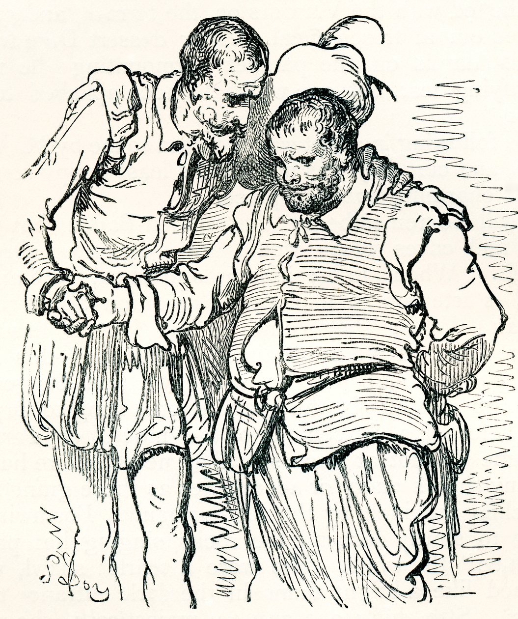 Segundo um desenho original de Gustave Dore de Dom Quixote e Sancho Pança. De Life and Reminiscences of Gustave Dore, publicado em 1885. de Gustave Dore