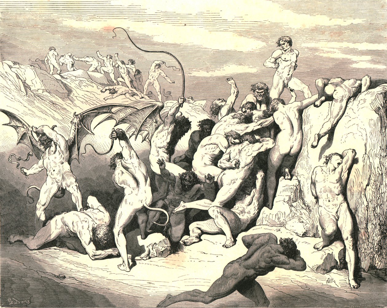 Ah! Como eles os fizeram amarrados na primeira faixa !, c1890. de Gustave Dore
