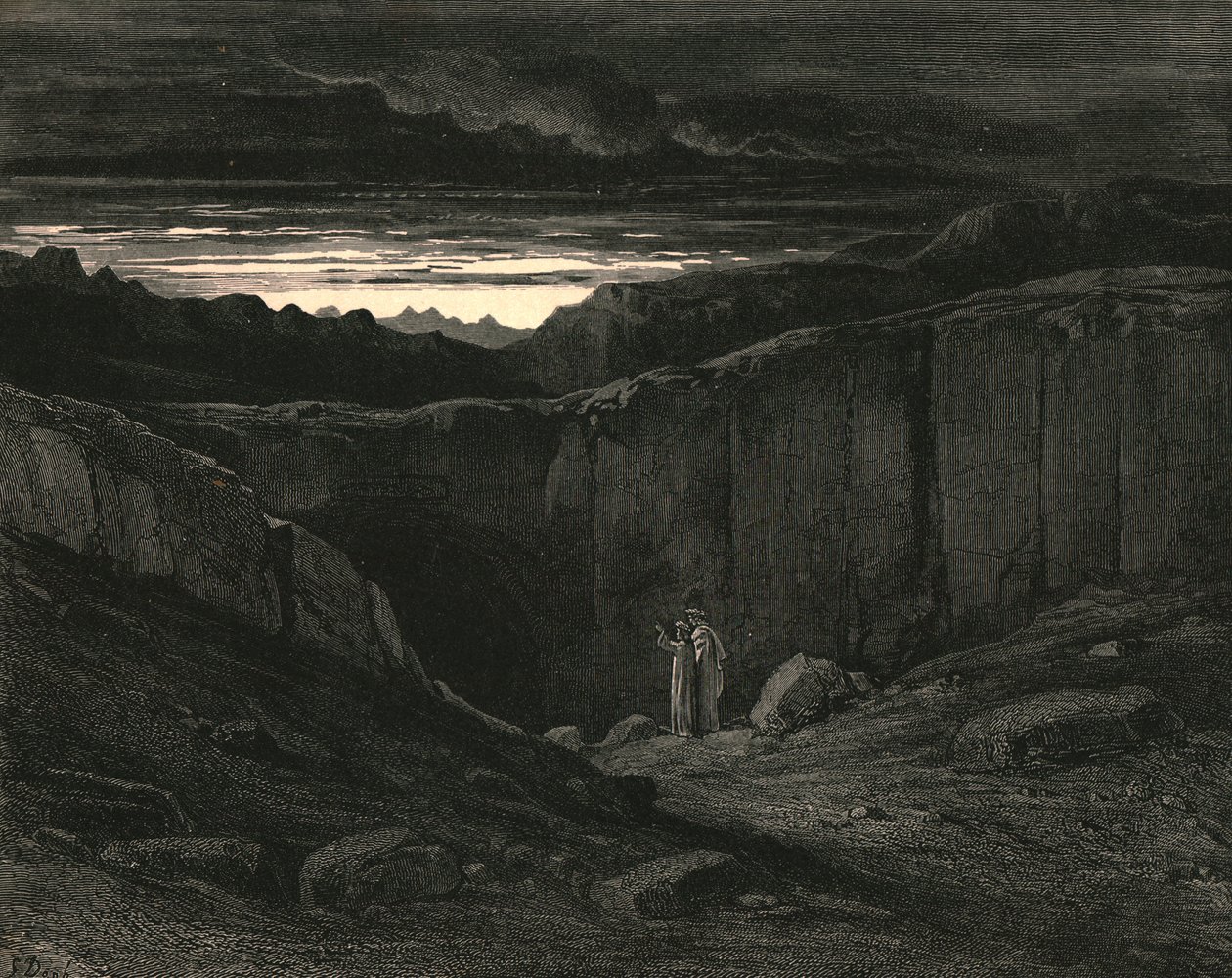 Abandone toda a esperança, vós que entrais aqui, c1890. de Gustave Dore
