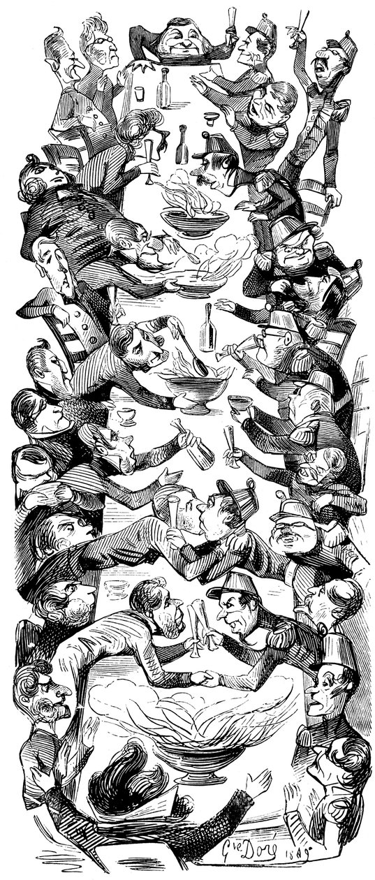 An International Punch, desenho para a revista Le Journal pour Rire, 1849. de Gustave Dore