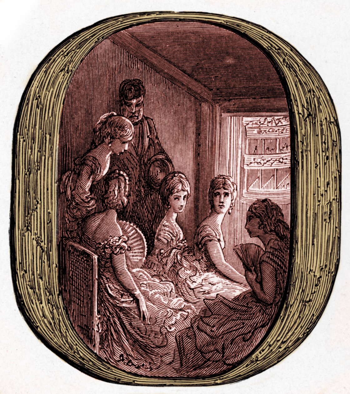 Uma caixa de ópera na casa de ópera real por Doré de Gustave Dore