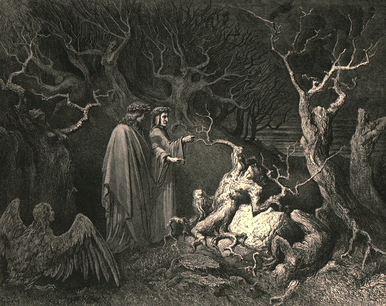 E direito o baú exclamou: Por que você me arranca, c1890. de Gustave Dore