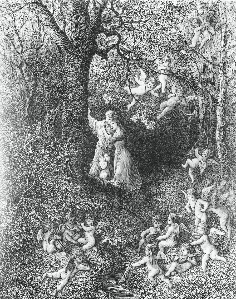 Angelica e Medoro, de The Frenzy of Orlando de Gustave Dore