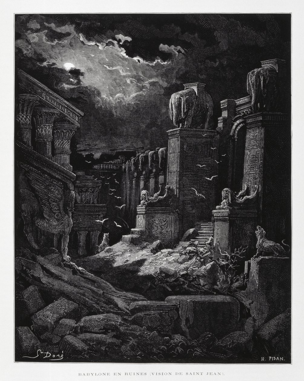 A Babilónia em ruínas (visão de João Batista), ilustração da Bíblia de Dore de Gustave Dore