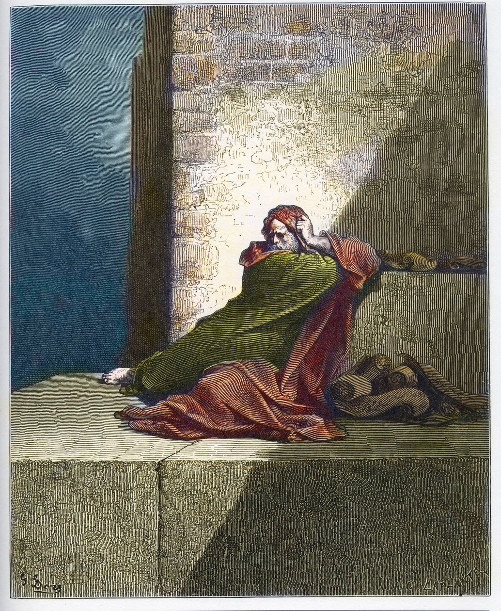 Baruch - Baruch ben Neria - Gravura da "The Dore Bible" de Gustave Dore (1832-1883) de Gustave Dore