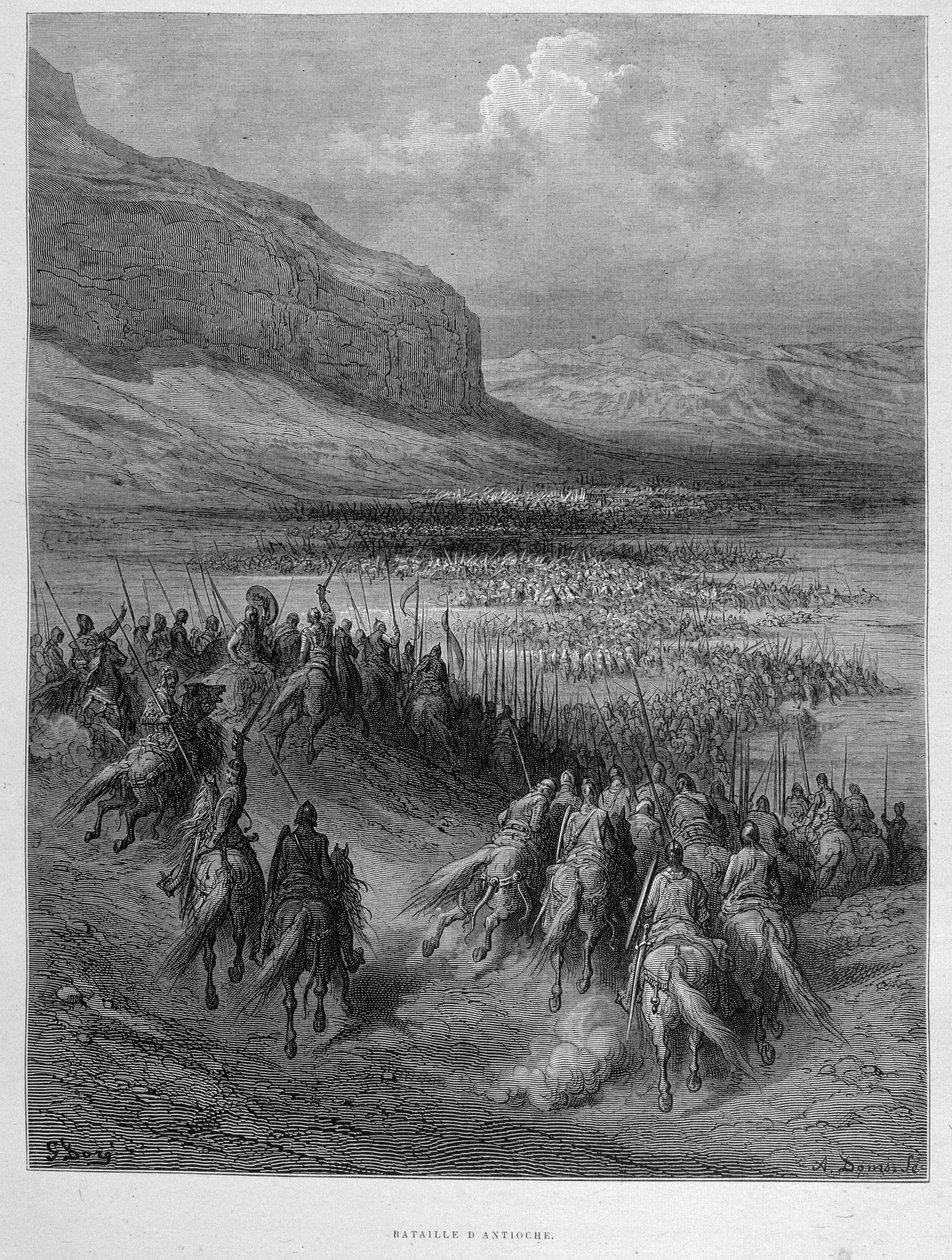Batalha de Antioquia durante a primeira cruzada de Gustave Doré de Gustave Dore
