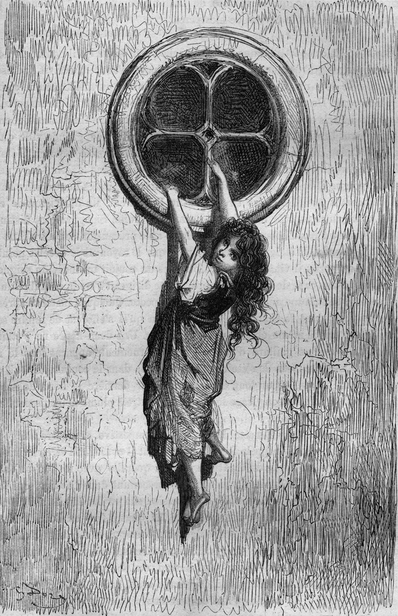 Chiquita, Ilustração de Gustave Dore do livro Capitão Fracasse de TheophileGautier de Gustave Dore