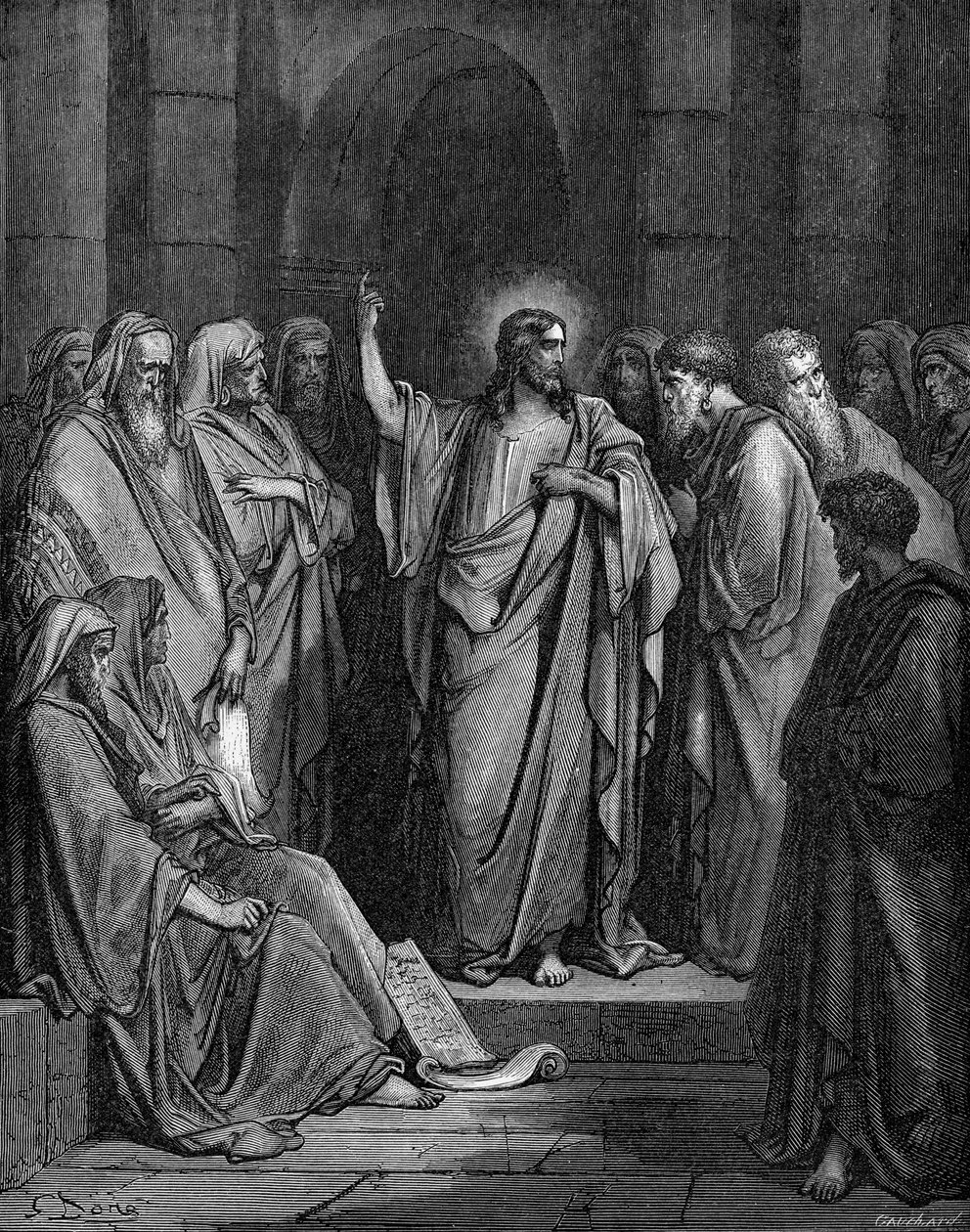 Cristo na sinagoga de Gustave Dore