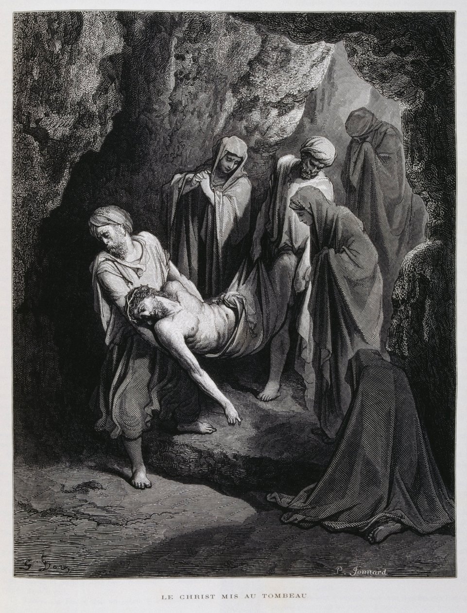 Cristo levado ao túmulo, Ilustração da Bíblia de Dore de Gustave Dore