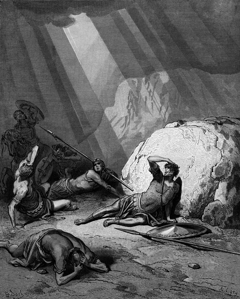 Conversão de São Paulo na estrada para Damasco, 1865-1866 de Gustave Dore