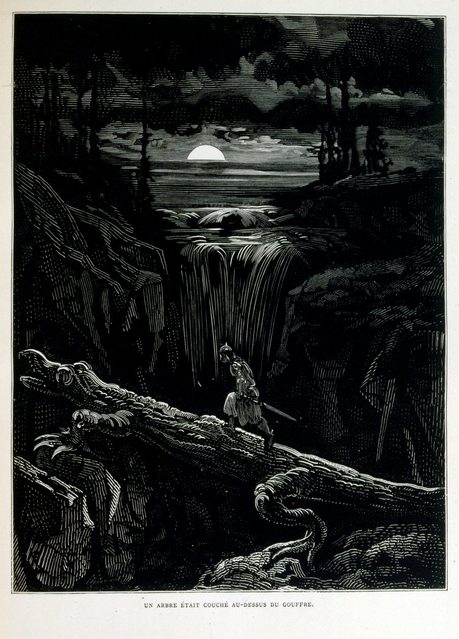 Croque-Mitaine; ilustração 1863, de Gustave Dore (1832 1883); artista francês, gravador, ilustrador. Croque-Mitaine (O papão) um personagem maléfico apresentado às crianças para assustá-las e assim torná-las mais sábias. de Gustave Dore