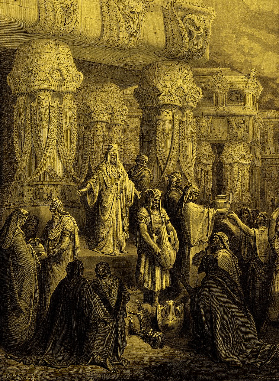 O Cyrus restaura os vasos do templo. - Bíblia de Gustave Dore