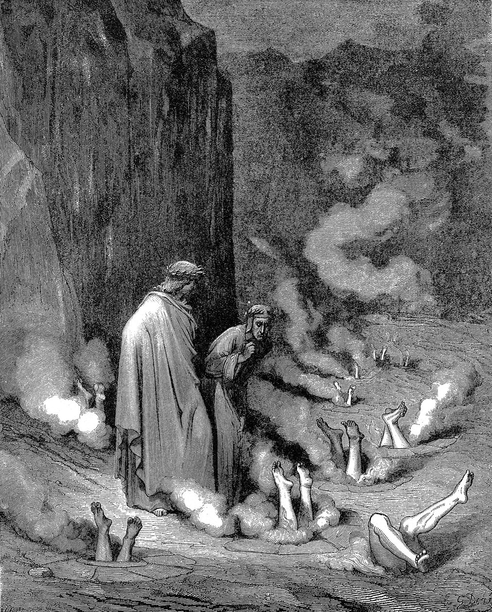 Dante e Virgílio no inferno, 1863 de Gustave Dore
