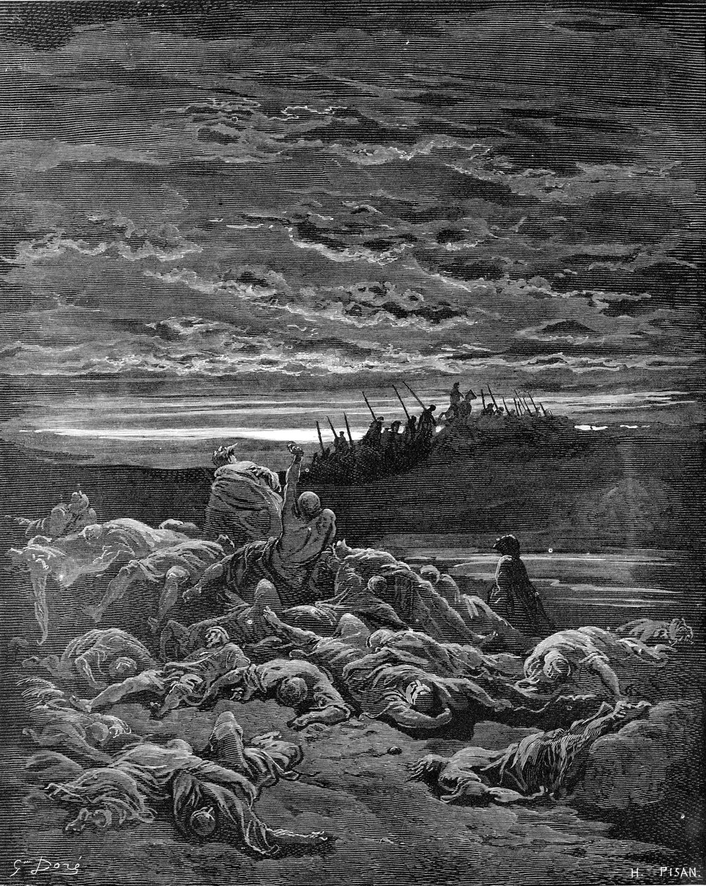 Morte dos Filhos de Jerubbaal - Bíblia de Gustave Dore